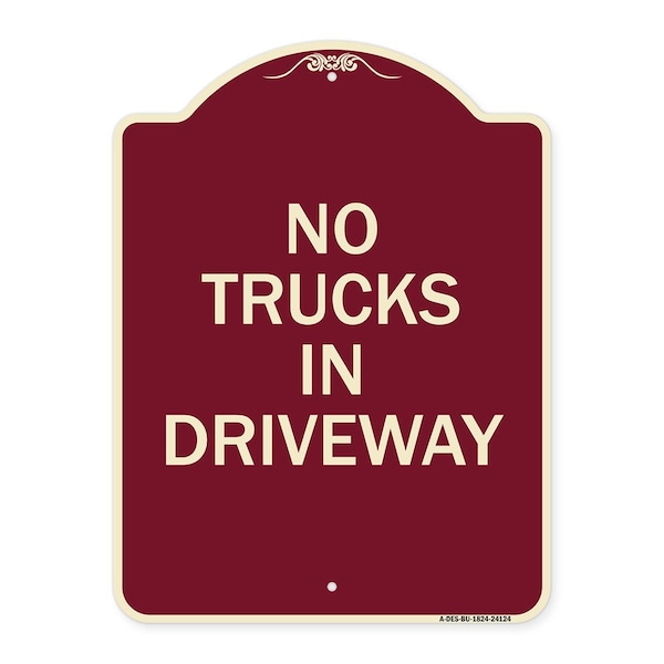 Signmission Driveway No Trucks in Driveway Heavy-Gauge Aluminum Architectural Sign, 24" x 18", BU-1824-24124 A-DES-BU-1824-24124 - main